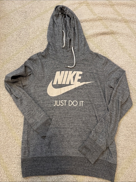Nike Tops - Nike Gray Hoodie with White Logo and Swoosh